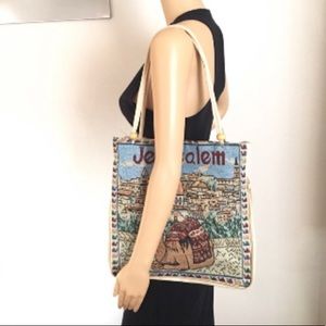 Embroidered Jerusalem Camel Tote Purse